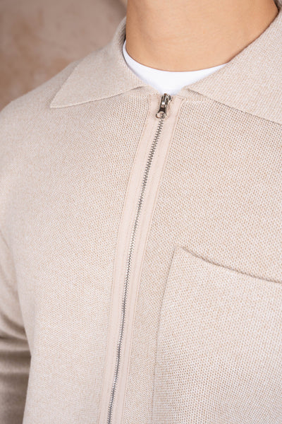 Pierre | Cardigan zippé à col