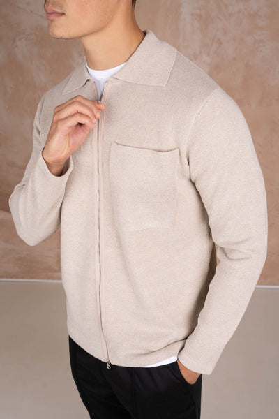 Pierre | Cardigan zippé à col