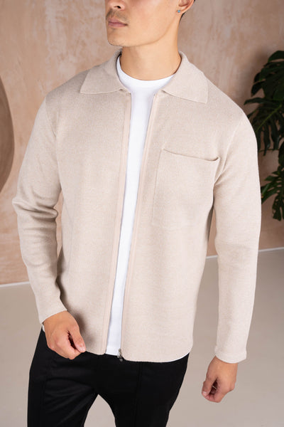 Pierre | Cardigan zippé à col
