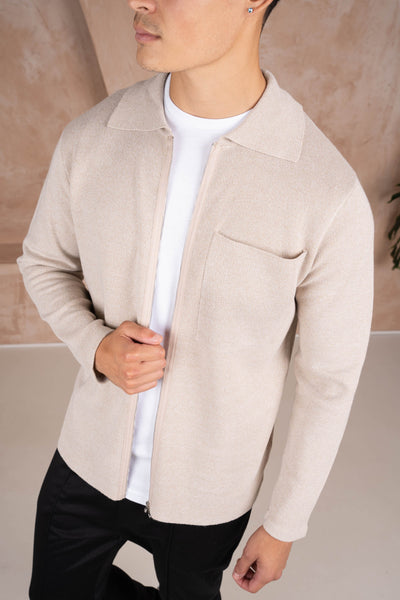 Pierre | Cardigan zippé à col