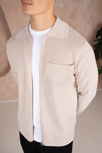 Pierre | Cardigan zippé à col