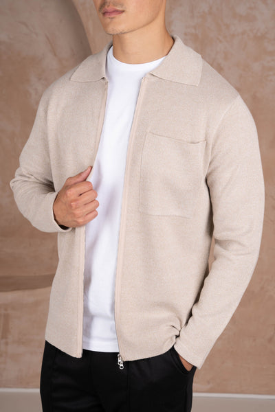 Pierre | Cardigan zippé à col