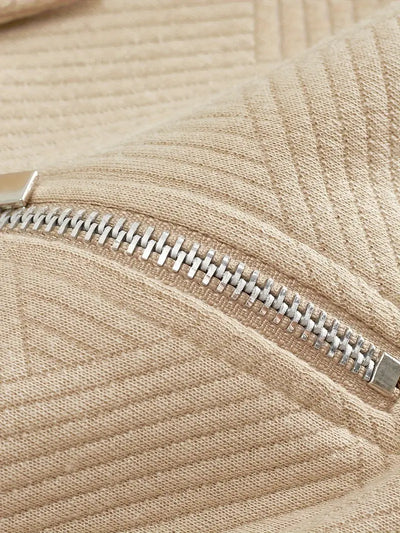 Oscar – Pull zippé vintage à motif géométrique