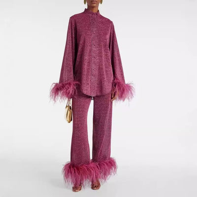 Élysée-Plume™ | Ensemble élégant de collier de plumes