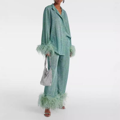 Élysée-Plume™ | Ensemble élégant de collier de plumes