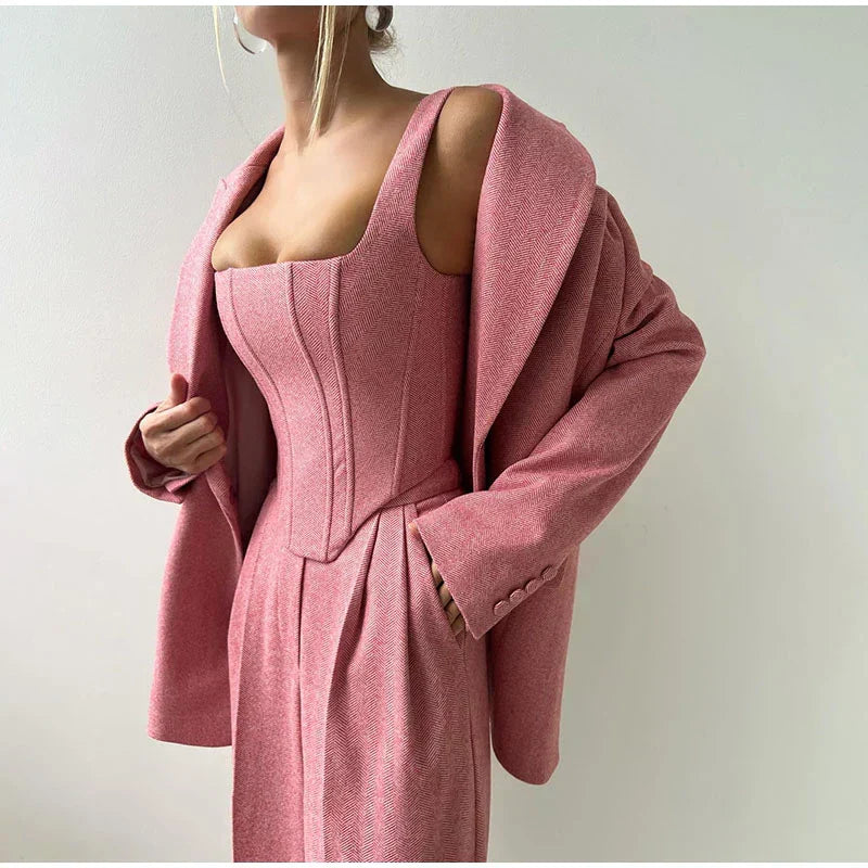 Élodie-Lys™ | Ensemble 3 pièces (corsetto, blazer et pantalon)