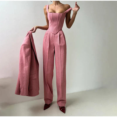 Élodie-Lys™ | Ensemble 3 pièces (corsetto, blazer et pantalon)