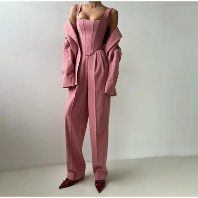 Élodie-Lys™ | Ensemble 3 pièces (corsetto, blazer et pantalon)