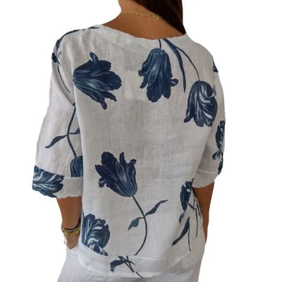 Marie | Chemisier élégant à motif fleuri
