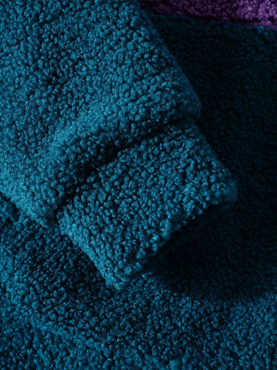 Manteau zippé en polaire Teddy à blocs de couleurs