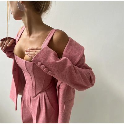 Élodie-Lys™ | Ensemble 3 pièces (corsetto, blazer et pantalon)