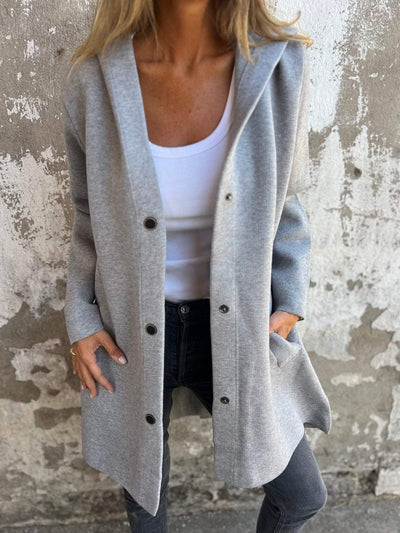 Adriana | Cardigan boutonné à capuche 