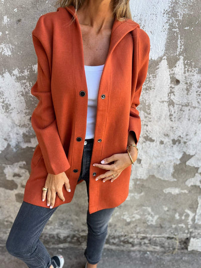 Adriana | Cardigan boutonné à capuche 