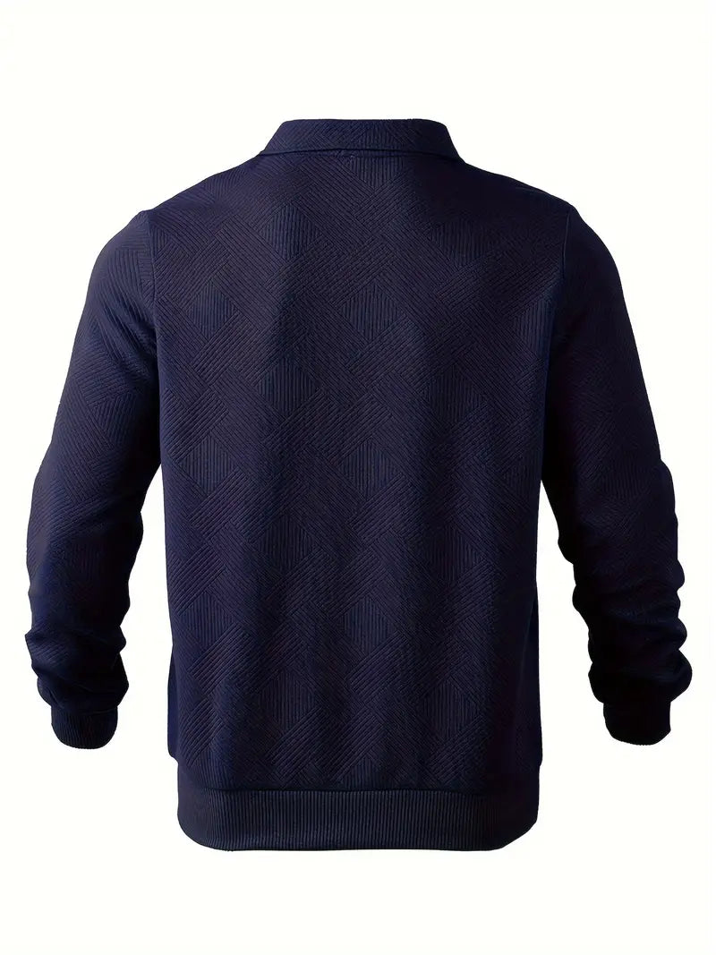 Oscar – Pull zippé vintage à motif géométrique