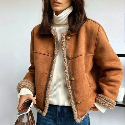 Rosalie | Veste boutonnée en peau lainée