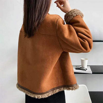 Rosalie | Veste boutonnée en peau lainée