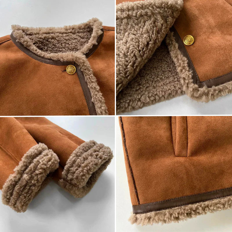 Rosalie | Veste boutonnée en peau lainée