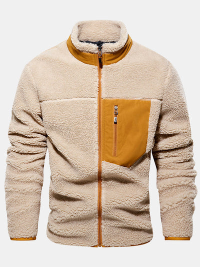 CRERI Zipper Through Teddy Faux Fur Jacket