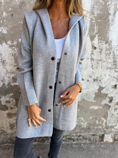 Adriana | Cardigan boutonné à capuche 