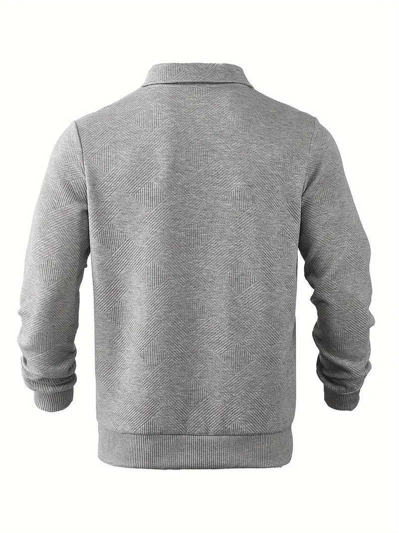 Oscar – Pull zippé vintage à motif géométrique