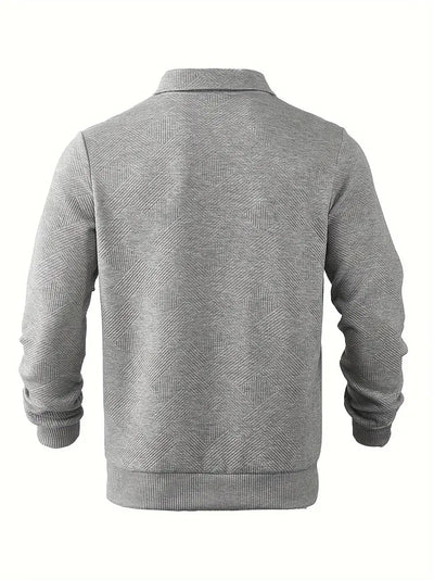Oscar – Pull zippé vintage à motif géométrique