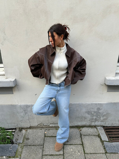 Cerise | Veste contrastée surdimensionnée 