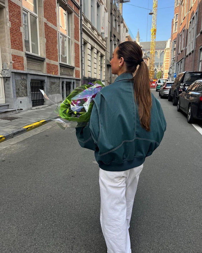 Cerise | Veste contrastée surdimensionnée 