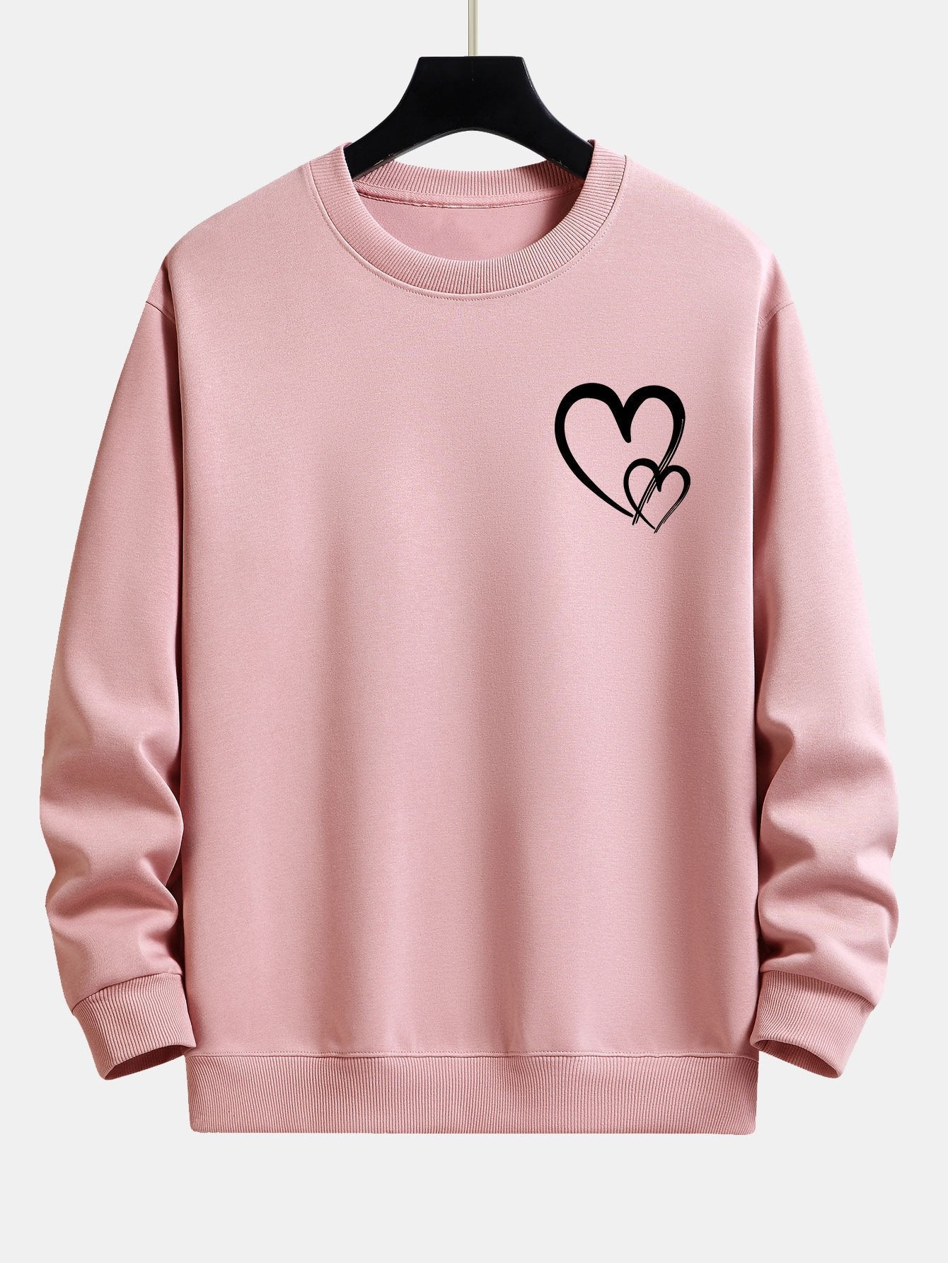 Sweat-shirt décontracté à imprimé cœur Doodle
