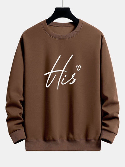 His Couple Print Relax Fit Sweatshirt