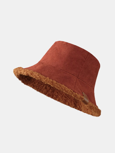 Casquette multifonctionnelle en velours côtelé et cachemire, épaisse et chaude, douce et moelleuse, pouvant être portée dans les deux sens.