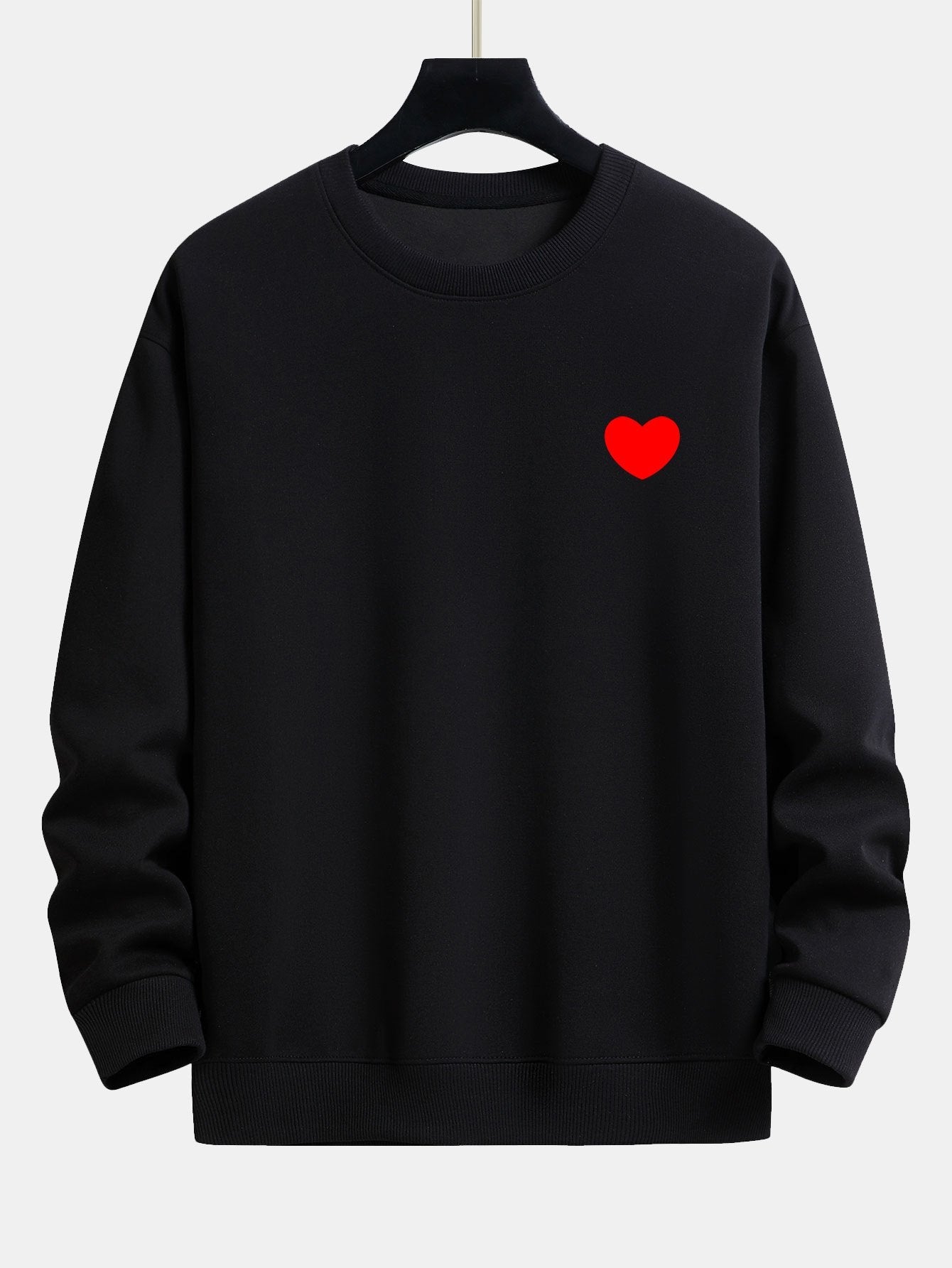 Sweat-shirt décontracté à imprimé cœur