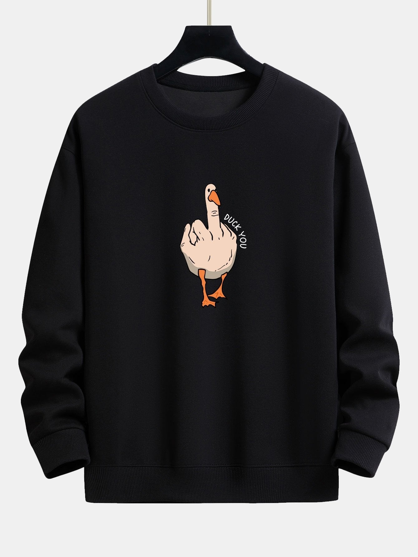 Slogan Goose Print Relax Fit Sweatshirt