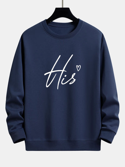 His Couple Print Relax Fit Sweatshirt