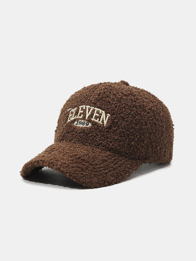 Eleven Embroidery Warm Teddy Plush Baseball Cap
