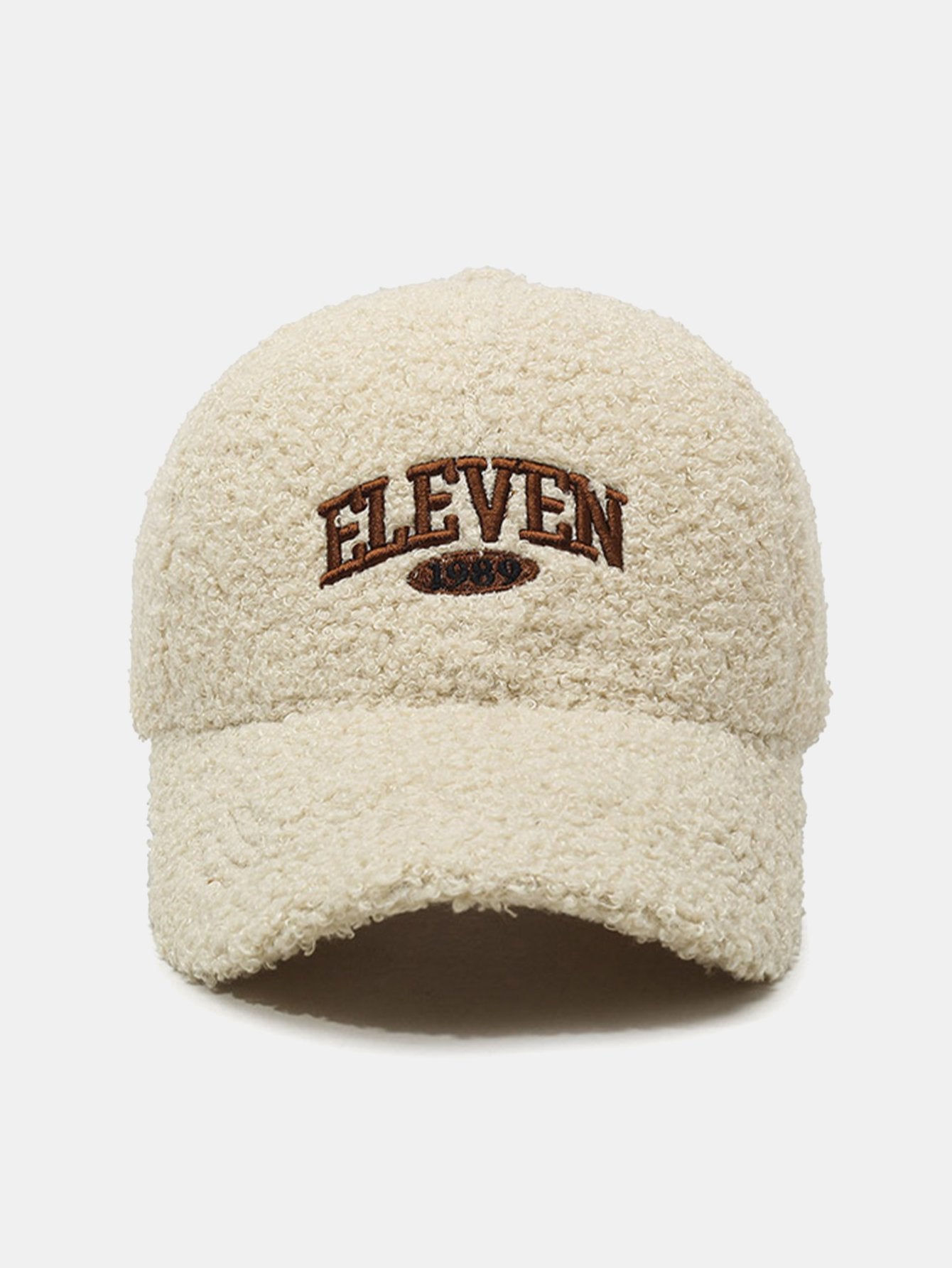 Eleven Embroidery Warm Teddy Plush Baseball Cap