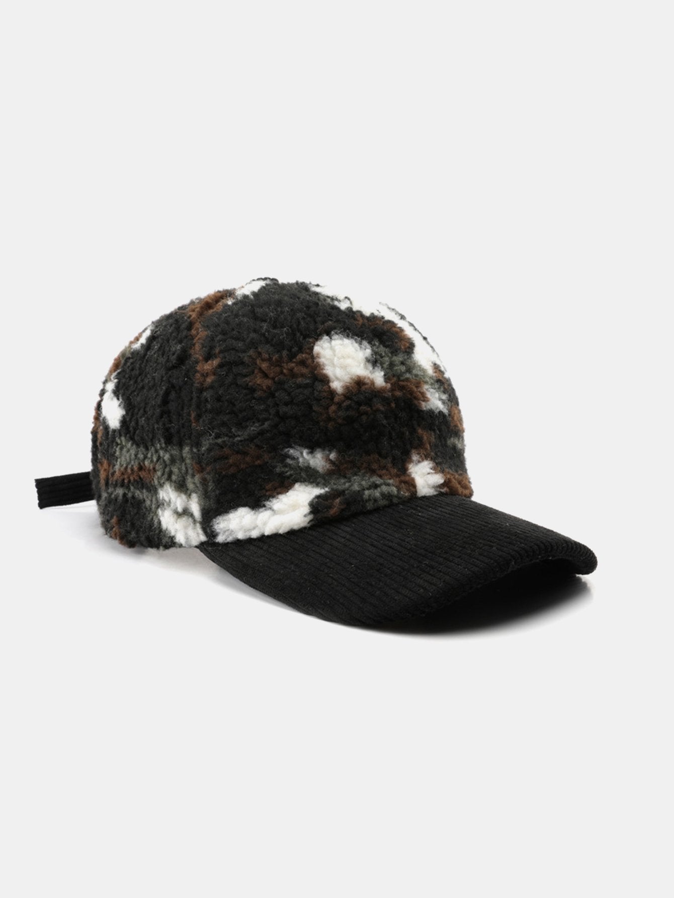 Casquette de baseball en peluche à blocs de couleurs camouflage