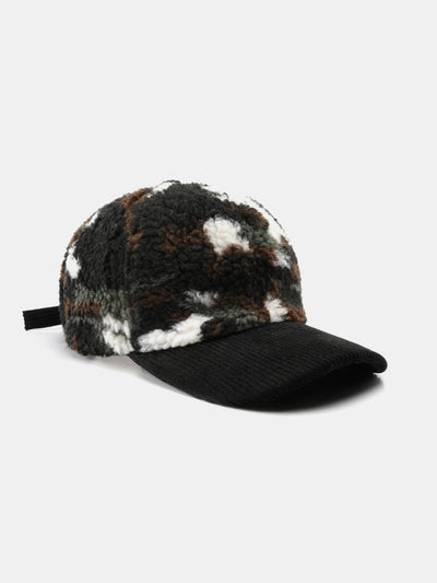 Casquette de baseball en peluche à blocs de couleurs camouflage