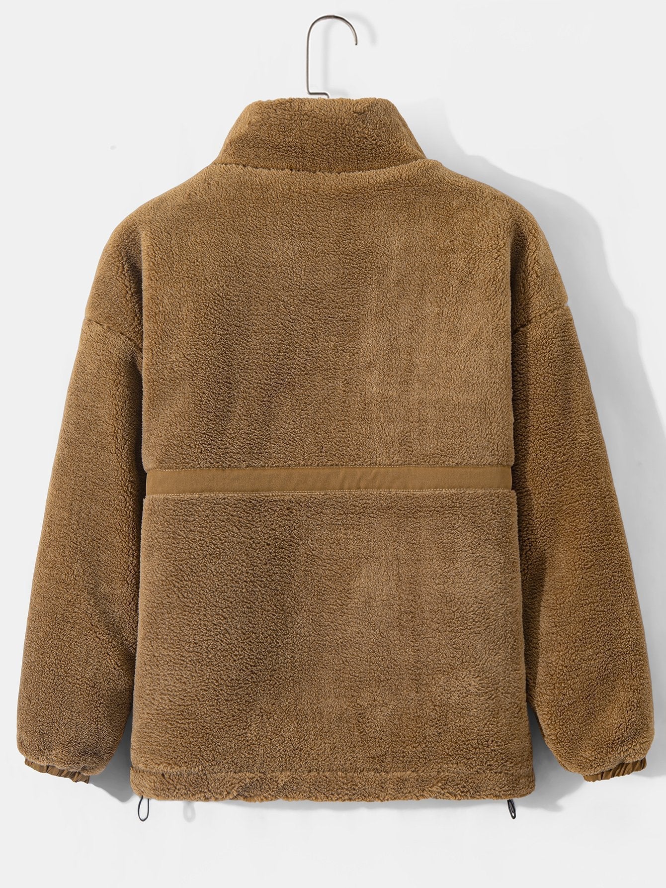 Quilted Lined Teddy Fleece Zip Up Coat