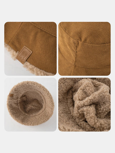 Casquette multifonctionnelle en velours côtelé et cachemire, épaisse et chaude, douce et moelleuse, pouvant être portée dans les deux sens.