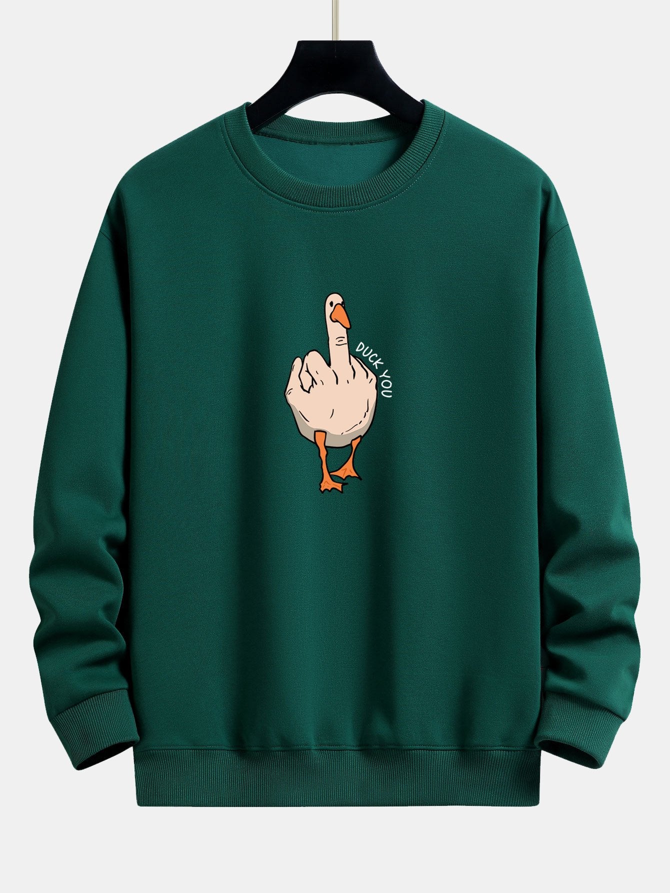 Slogan Goose Print Relax Fit Sweatshirt
