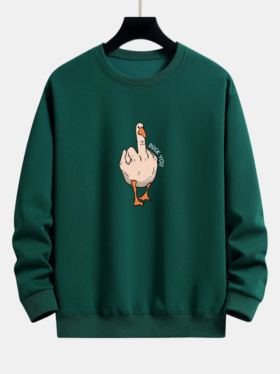Slogan Goose Print Relax Fit Sweatshirt