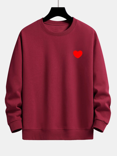 Sweat-shirt décontracté à imprimé cœur