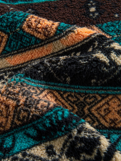 Sweat à capuche en polaire motif géométrique ethnique