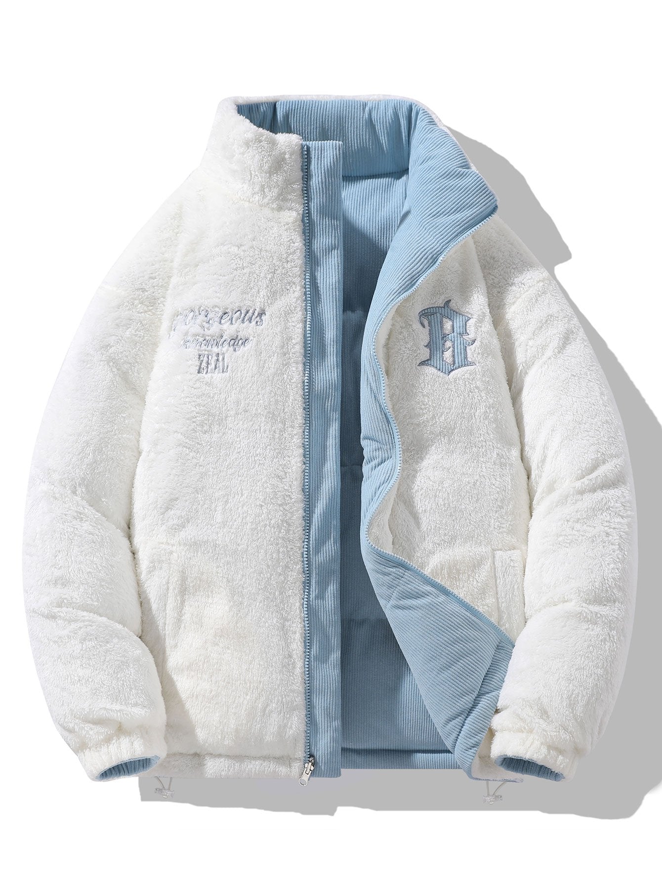 Manteau réversible en velours côtelé polaire Teddy