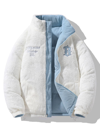 Manteau réversible en velours côtelé polaire Teddy