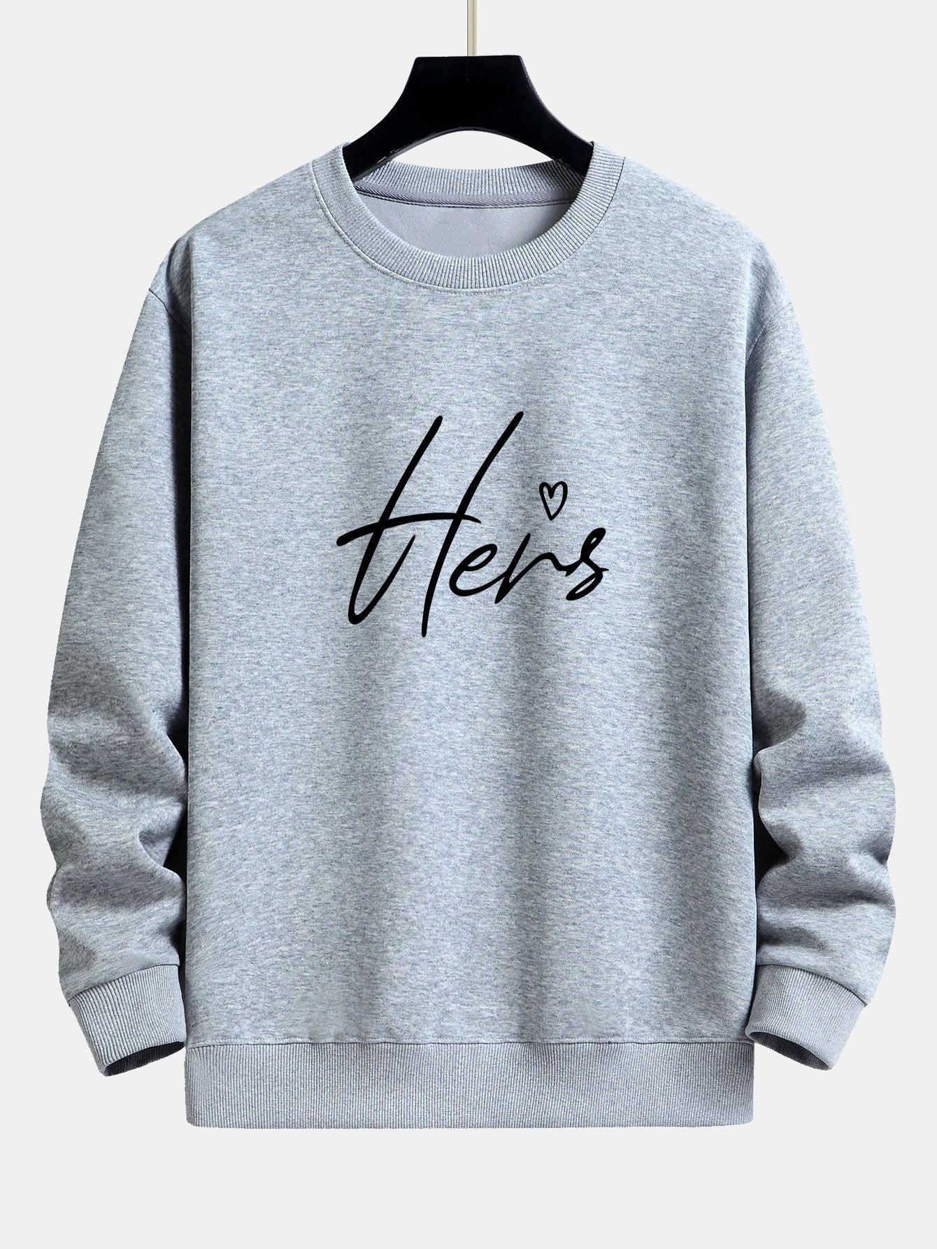 Sweat-shirt décontracté à imprimé couple Hers