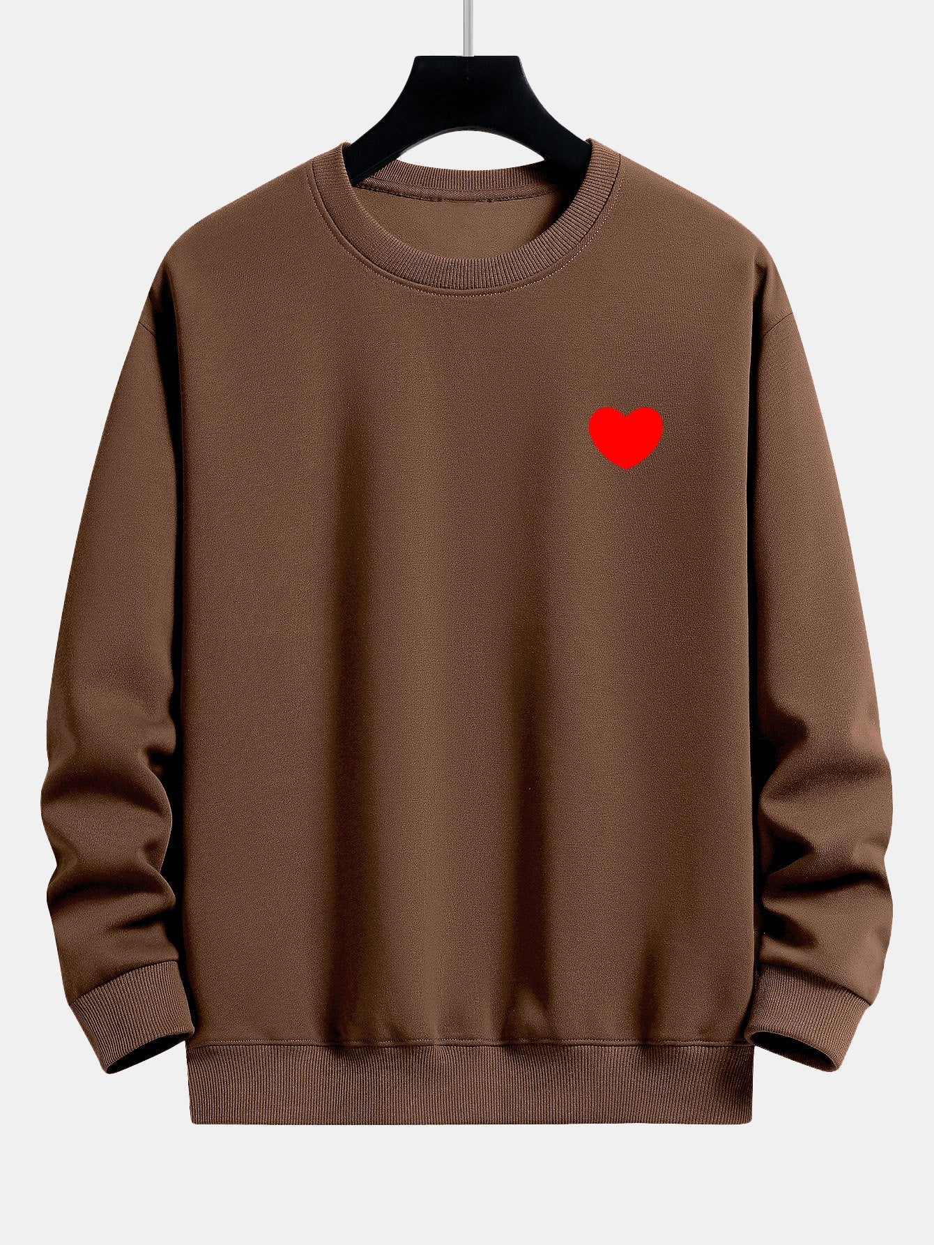 Sweat-shirt décontracté à imprimé cœur