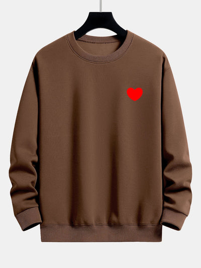 Sweat-shirt décontracté à imprimé cœur