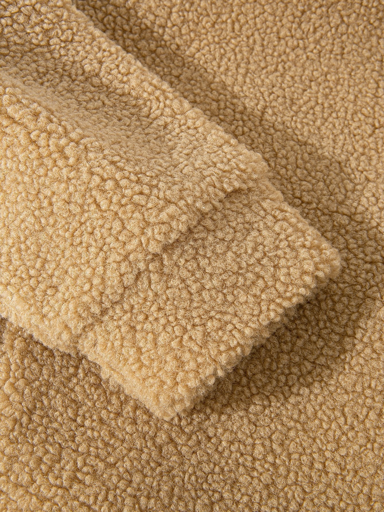 Color Block Teddy Fleece Coat