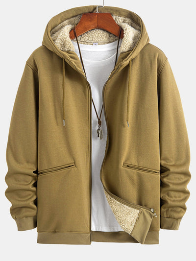 Sweat à capuche zippé doublé en peluche